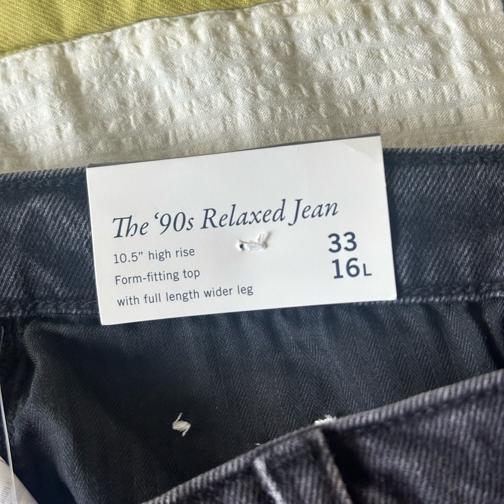 Abercrombie & Fitch Tall 90s Relaxed Jeans Black NWT Size 33 - Picture 5 of 6